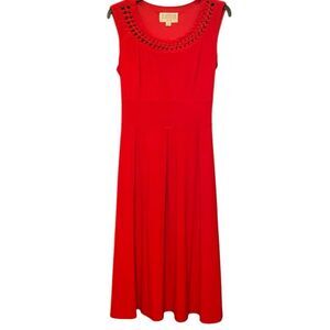 Julian Taylor Women's Red Fit-and-Flare Dress Size 12 Knee Length